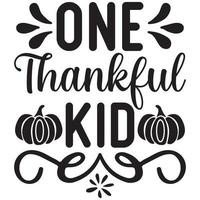 one thankful kid vector