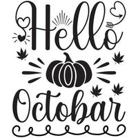 hola octubre diseño vector