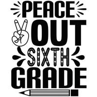 peace out sixth grade vector