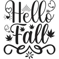 hello fall design vector