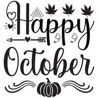 happy October design vector