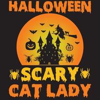 Halloween scary cat lady vector