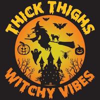 thick thighs witchy vibes vector