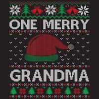 one merry grandma vector