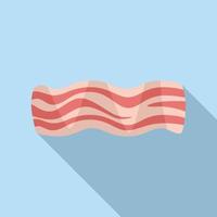 Meat bacon icon flat vector. Slice smoked vector