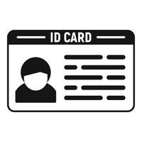 vector simple de icono de tarjeta de identificación de persona. acceso de credencial