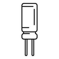 Central resistor icon outline vector. Electric circuit vector