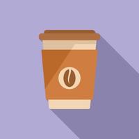 Spice coffee cup icon flat vector. Cafe glass vector
