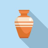 Amphora urn icon flat vector. Vase pot vector