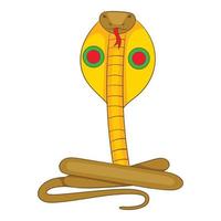Cobra snake icon, cartoon style vector