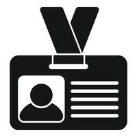 vector simple de icono de tarjeta de identificación de experiencia. experto en calidad
