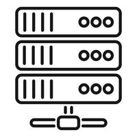 Network icon outline vector. System database vector