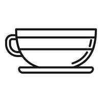 vector de contorno de icono de espresso latte. taza de café