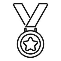 Medal effort icon outline vector. Work idea vector