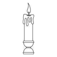 Candle icon , outline style vector