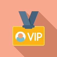 Vip event card icon flat vector. Business time vector