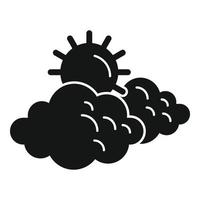 Sun cloudy icon simple vector. Cold sunshine vector