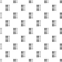 Skis and sticks pattern, simple style vector