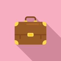 Solicitor briefcase icon flat vector. Business bag vector