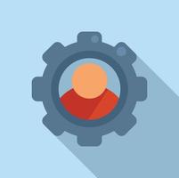 Gear man expertise icon flat vector. Business expert vector