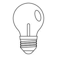 Bulb icon, outline style vector