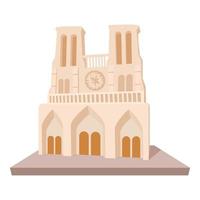 French castle icon, cartoon style vector