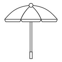 Sun umbrella icon, outline style vector