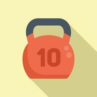 Gym kettlebell icon flat vector. Active fitness vector