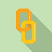 Chain link icon flat vector. Computer button vector