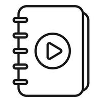 Video book icon outline vector. Online training vector