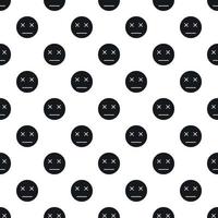Sleeping smiley pattern, simple style vector