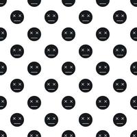 Sleeping smiley pattern, simple style vector