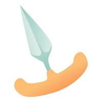 Sharp spear icon, cartoon style vector