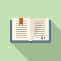 Test book icon flat vector. School exam vector