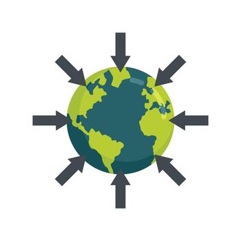 Earth gravity icon flat isolated vector