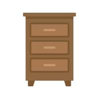 Wood documents drawer icon flat isolated vector