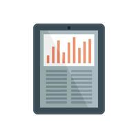 Tablet audit icon flat isolated vector