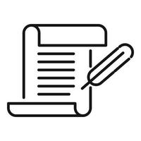 Writing letter icon outline vector. Pen paper vector