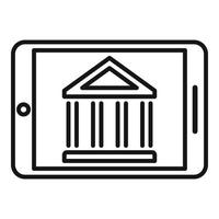 vector de esquema de icono de banca web. pago en línea