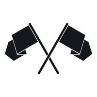 Crossed flags icon, simple style vector