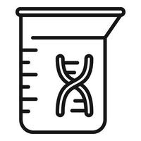 Flask science icon outline vector. Gmo food vector