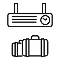 Train bag icon outline vector. Railway platform vector