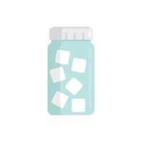 Sugar jar icon flat isolated vector