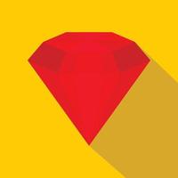 Ruby icon, flat style vector