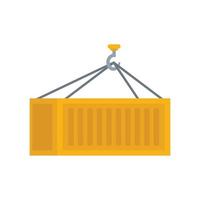 Crane hook container icon flat isolated vector