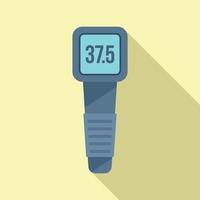 High temperature icon flat vector. Digital thermometer vector