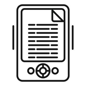 vector de contorno de icono de libro electrónico de computadora. red de internet