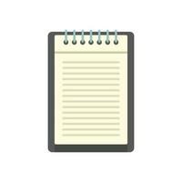 Office manager notepad icon flat isolated vector