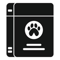 vector simple de icono de perro de comida de caja de cartón. mascota de animales