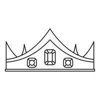 icono de corona, estilo de esquema vector